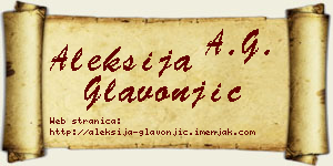 Aleksija Glavonjić vizit kartica